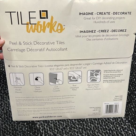 York wallcoverings Peel and stick decorative tiles, New - Picture 2 of 2